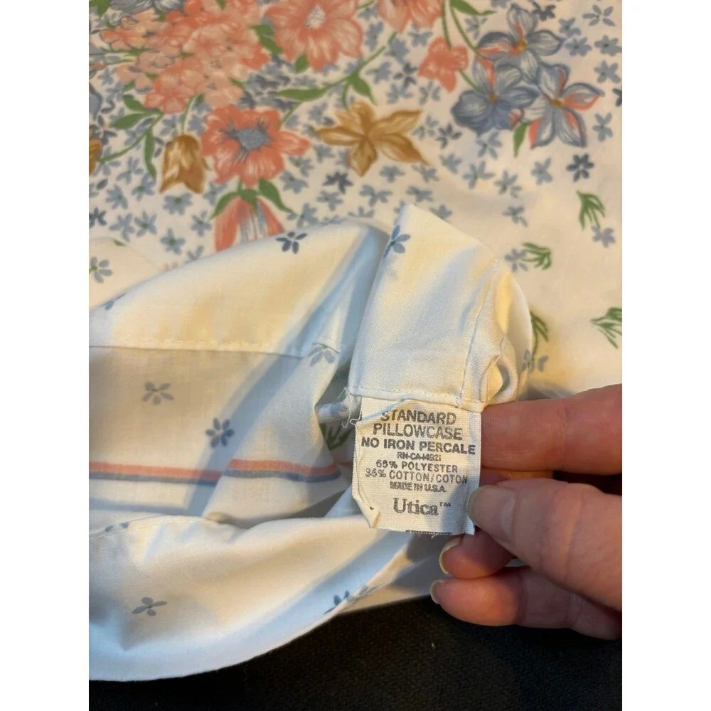 Utica no iron percale set pair standard pillowcase floral cottagecore shabby